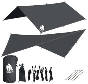 A tarp makes a great bug out bag mountain shelter